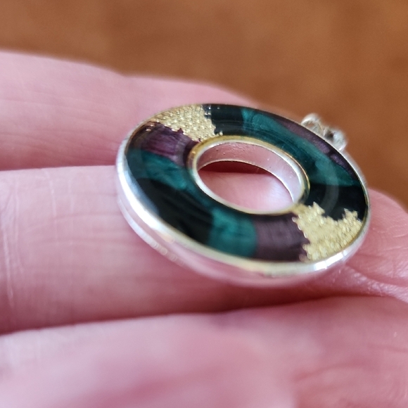 Kenneth Cole Purple and Green HEarrings - Picture 4 of 5